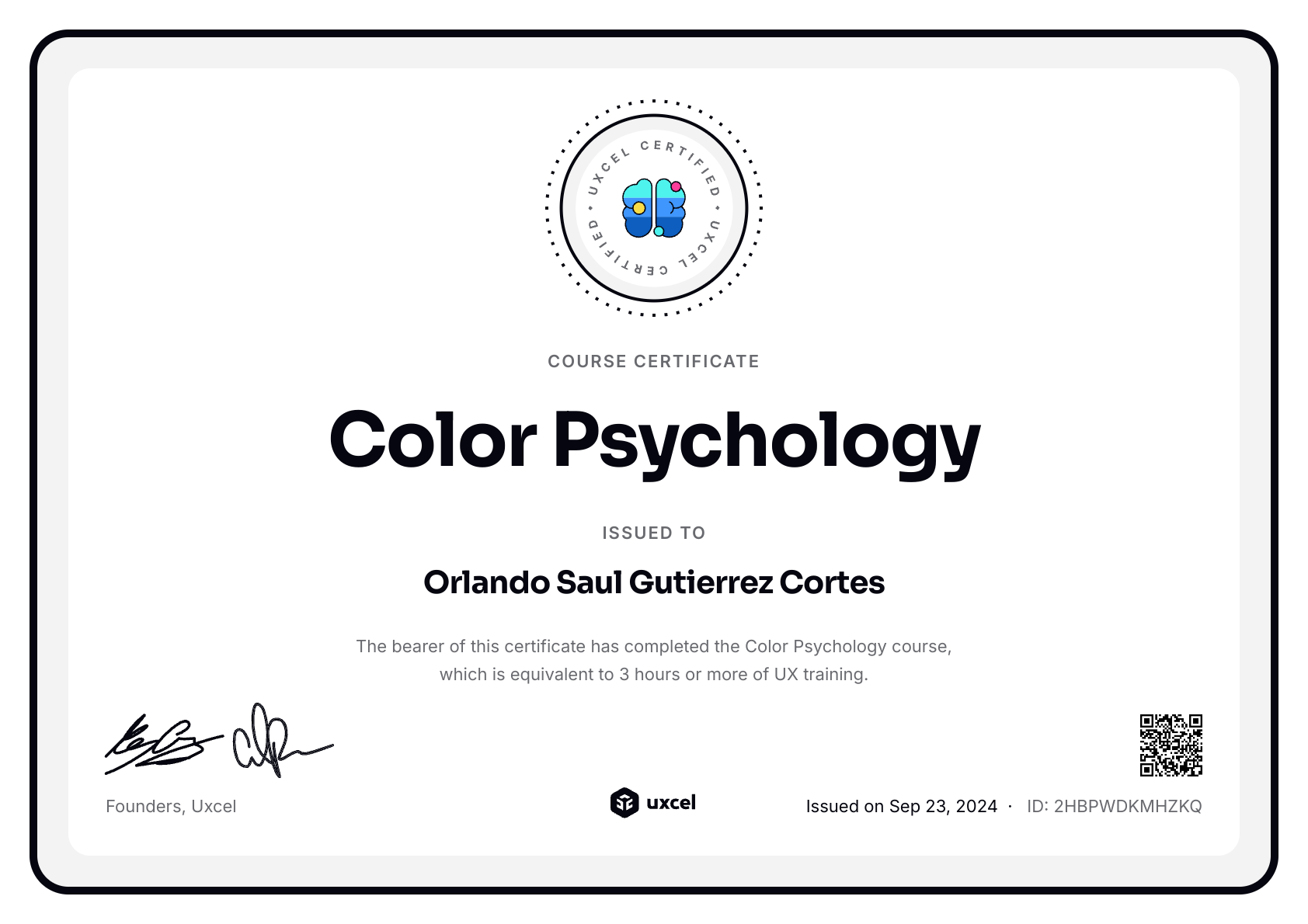 Orlando Saul Gutierrez Cortes's certificate